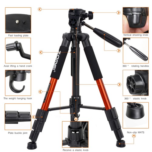 Zomei Professional Aluminum Tripod Q111 Panhead for Canon Nikon Sony DSLR Camera - Picture 2 of 11
