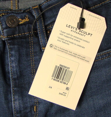 キングダム Levi's 724 Women's New High Rise STRETCH Crop Jeans SIZE 24 FREE