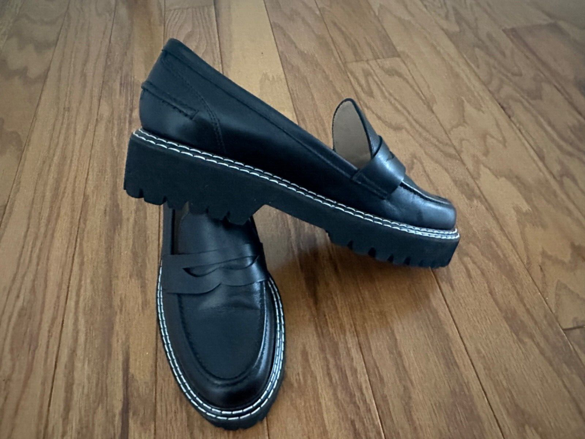 【関税込み】JOSEPH ブラック Big Knot ローファー NWOB JON JOSEF new Penny loafer in black calf leather - size