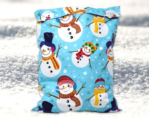 10x13 Winter Christmas Snowmen,Candy Cane, Pumpkin, Deer, Plaid Shipping Mailers - Picture 27 of 55