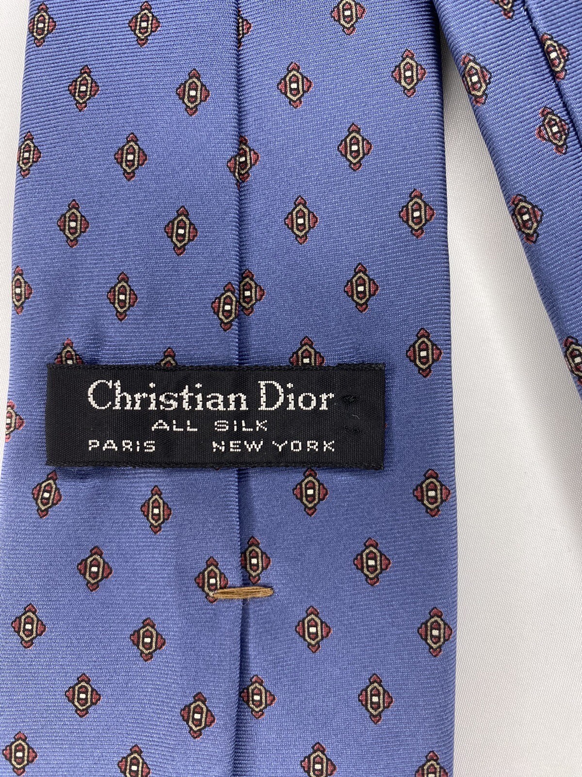 Christian Dior Vintage Luxury Silk Mens Tie Blue Clas… Gem