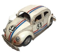Car Model Beetle Herbie 53 Tin Handmade Model Hand Painted Rally Car Ornament Car Model Beetle Herbie 53 Tin Handmade Model Hand Painted Rally Car Ornament