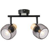 Brilliant Gaida Spotrohr Decken Spot Strahler 2-Flammig E14 Metall Schwarz Holz