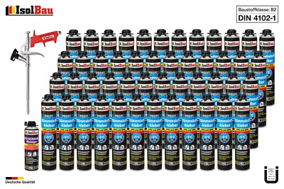 Dämmstoffkleber EPS XPS Klebeschaum 48 x 750ml + 1 x PU-Reiniger + Schaumpistole