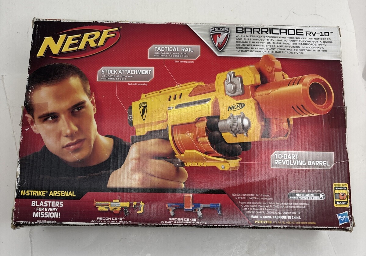 NERF N-Strike Barricade RV-10 Motorized Semi Auto Blaster Dart Gun