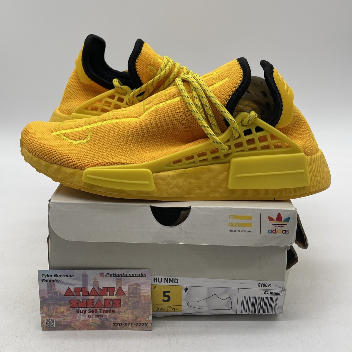 Size adidas Pharrell x NMD Human Race Yellow Black Suede