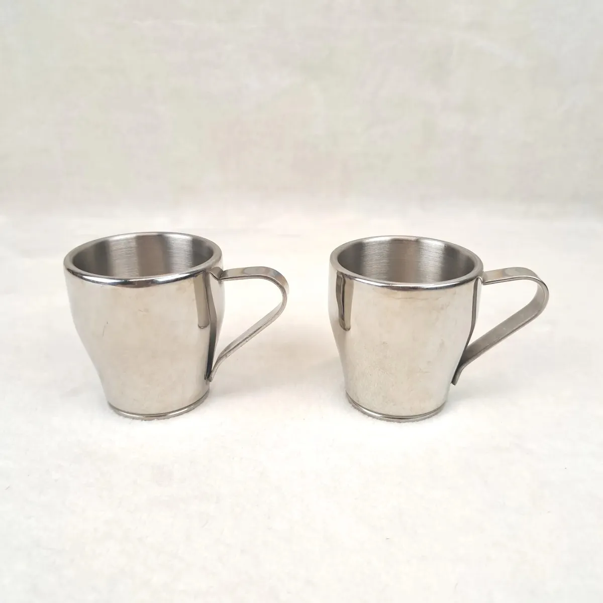 2 Breville Cafe Roma Stainless Steel Insulated Espresso Cups Mugs