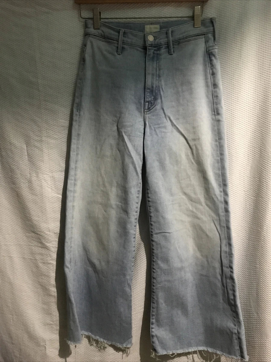 MOTHER THE SWOONER ROLLER CROP FRAY JEANS SIZE 28 COTTON/POLYESTER