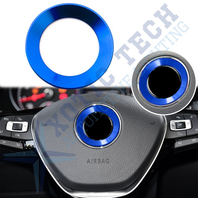 Steering Wheel Center Logo Ring Blue Emblem Cover For VW Volkswagen
