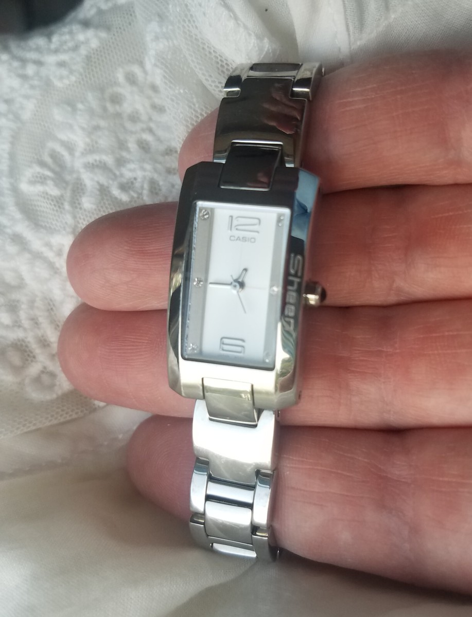 CASIO 腕時計 SHE3800SG7A SHEEN SILVER 【Lady's】 Casio Sheen Ladies Dress Watch Rhinestones Silver Tone New