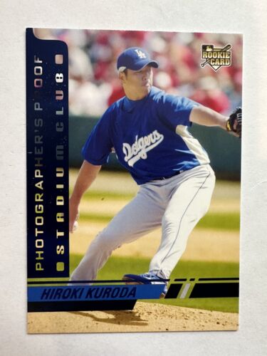 Hiroki Kuroda 2008 Topps Stadium Club prueba de fotógrafo azul #/99 Dodgers - Imagen 1 de 2