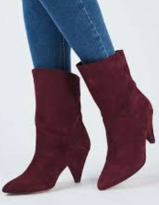 dark red suede boots