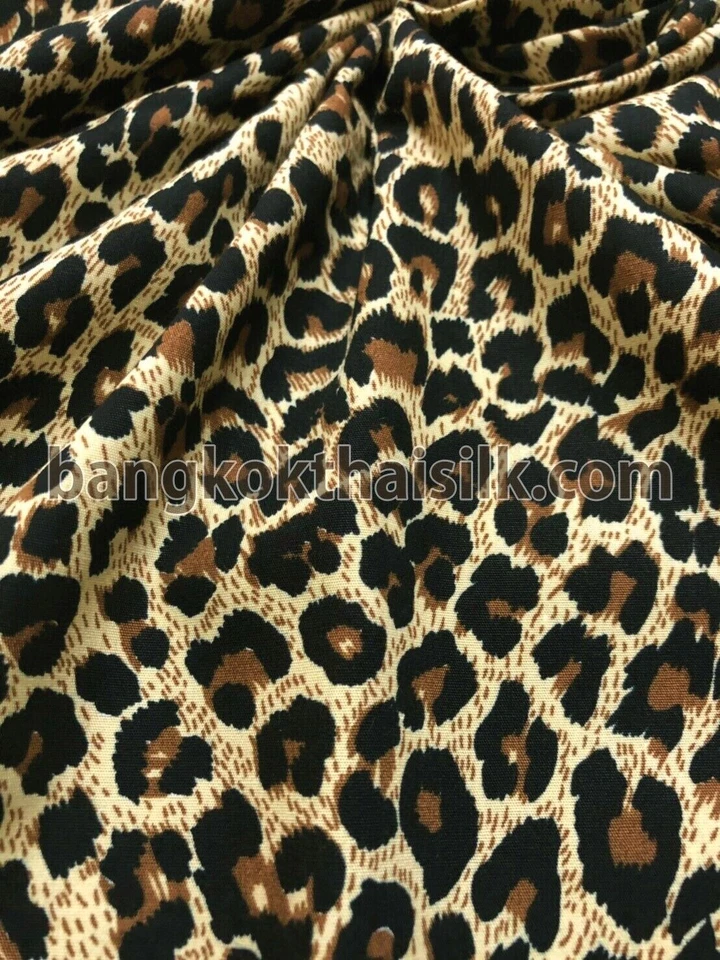 Cheetah Leopard Animal Print Soft 100% Cotton Fabric Material 44"W BTY - Image 3 of 4