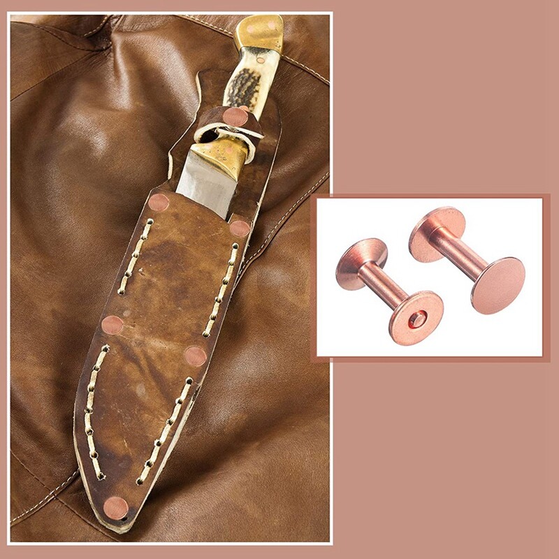 100 Sets Leder Nieten Aus Messing/Kupfer - 9-12mm Für Gürtel & Taschen