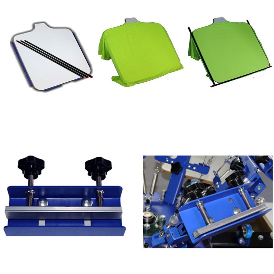 6 Color Screen Printer 6 Station Micro Adjust Silk Screen Press Double ...