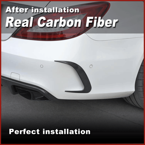 Pinne paraurti posteriore in carbonio Flap Canards per Mercedes C218 CLS400 CLS63 AMG - Foto 4 di 14