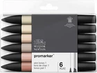 6 Winsor Newton Promarker Marker Pens Skin Tones Set 1 Art Twin Tip Colours