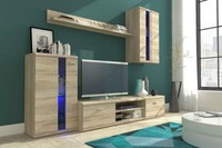 Living Room Furniture Set Deluxe Tv Stand Led Light Home Storage Glass Shelves Living Room Furniture Set Deluxe Tv Stand Led Light Home Storage Glass Shelves