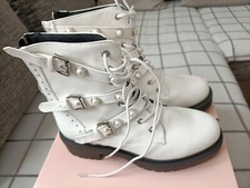 Bullboxer Damenstiefel Boots Damen Stiefeletten Stiefel Gr. 38 weiß NEUWERTIG ❤️