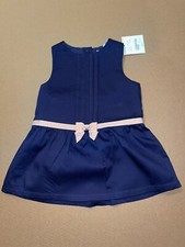 Janie And Jack Baby Girl Dress Navy Blue New Sz 6-12m