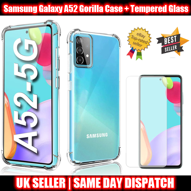 For Samsung Galaxy A52 5G Anti Shock Gorilla Case Tempered Glass