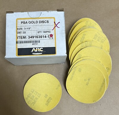 Arc Abrasives 3 1/2'' PSA Gold DISC 320 GRIT 349163514-1  100/Box