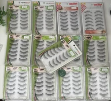 Handmade Reusable Long Cross 3D Mink False Black Lashes 6 Pairs Each Set of 13