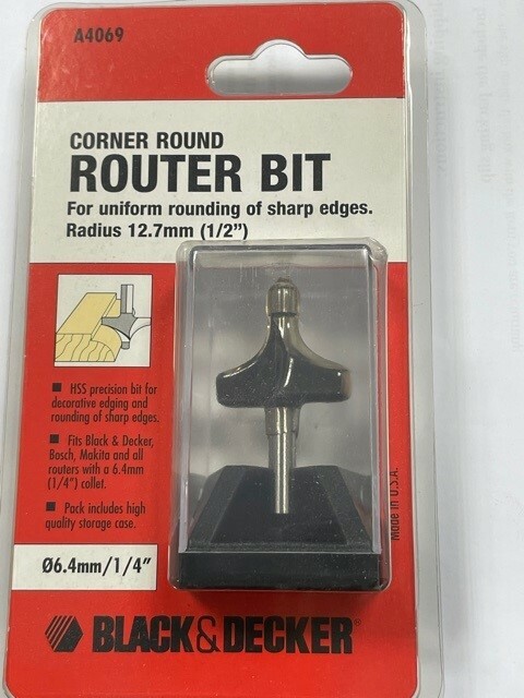 Black & Decker Corner Round Router Bit A4069 12.7mm Radius
