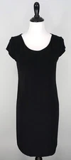 MSK Black Cap Sleeve Stretch Sheath Scoop Neck Dress Size 8