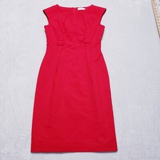 Red Calvin Klein Dress Sz 4 Sexy Christmas Body Shaping Knee Length
