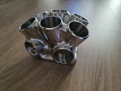 6 Cylinder Turbo Collector Header T4 Twinscroll 6 in 1 CNC 2x Wastegate 42 mm