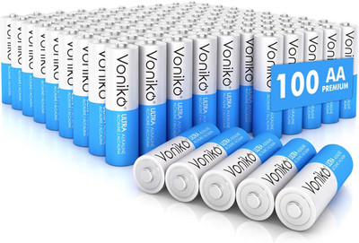 - Premium Grade AA Batteries - (100 Pack) - Alkaline Double a Battery - Ultra Lo