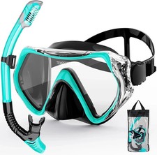Snorkel Set for Adults Anti Fog Snorkeling Gear Mask Scuba Diving Swim Goggles