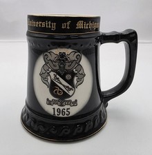 Vintage 1965 University Of Michigan Black & Gold Stien (Made In USA)