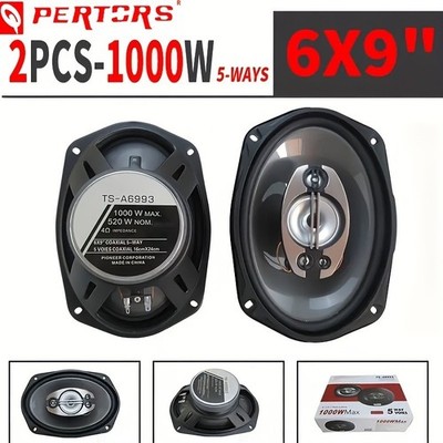 2-Pack 6x9'' 1000W MAX HiFi Speakers - 5-Way Car Coaxial Speakers, Car Door-Mount