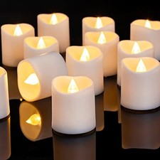 24Pack Flameless LED Votive Candles, 200 Hour Lasting White Base 24Pack 