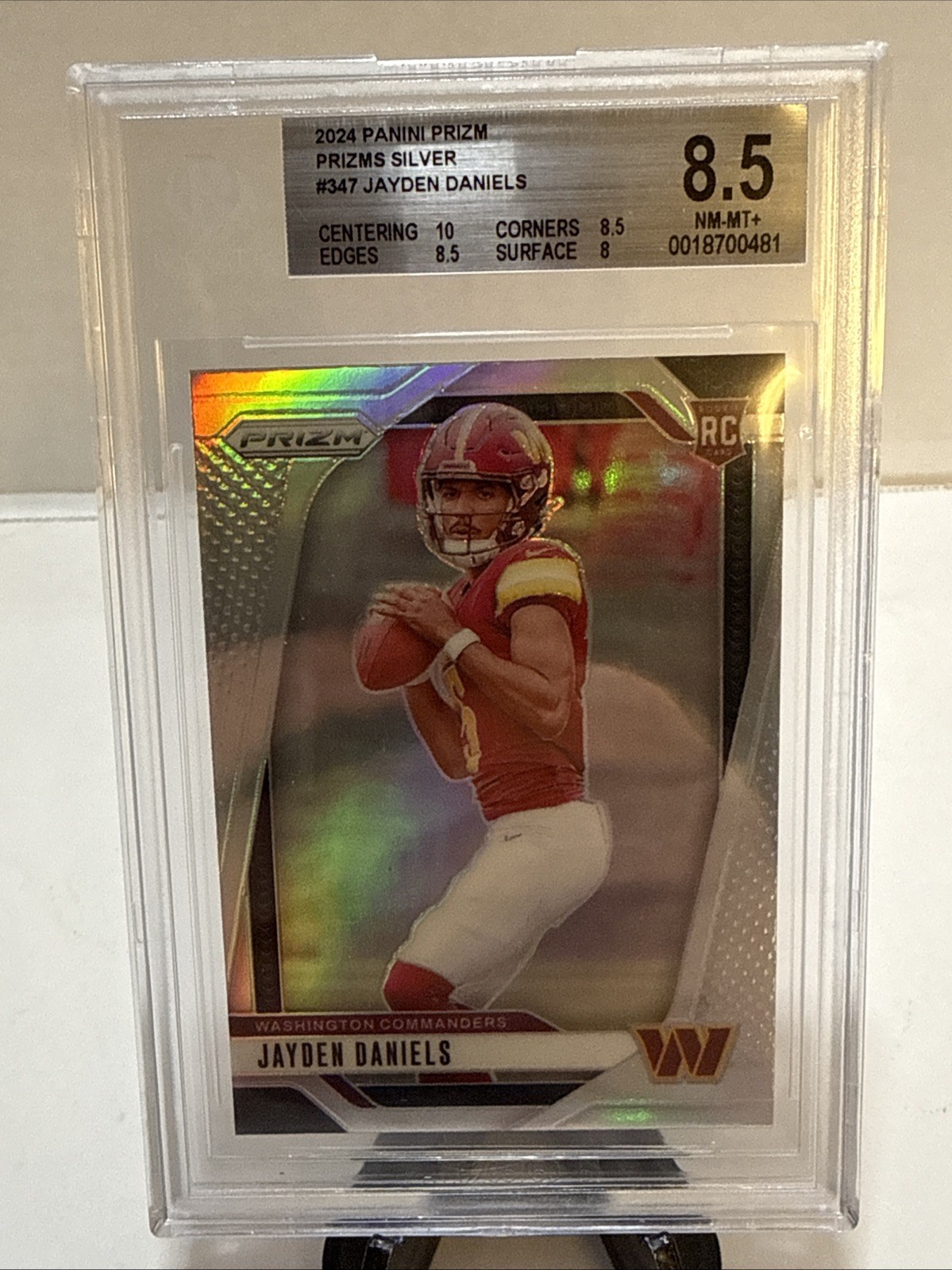 2024 PANINI PRIZM SILVER PRIZM #347 JAYDEN DANIELS BGS 8.5 NM-MT+