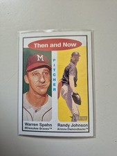 2001 Topps Heritage Warren Spahn & Randy Johnson Then And Now #TH-10 Baseball