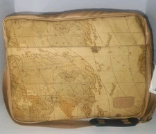 Vintage World Map Picnic/Wine Tote, "Picnic Time" 70's Retro TOTE ONLY