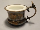 Vintage Silver Plate Shaving Mug with White Milk Glass Insert