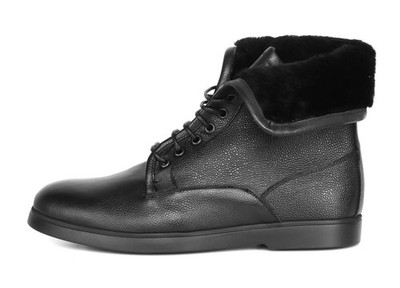 NWT BALDININI ANKLE BOOTS faux fur calfskin black Italy EU 43 US 10