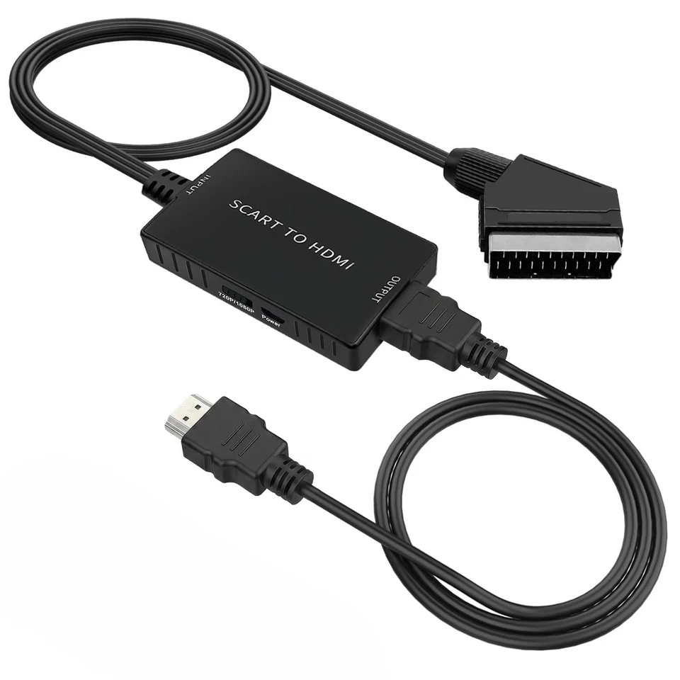 SCART auf HDMI Adapter Konverter Kabel 1080p für HD-TV - Bild 1 von 4