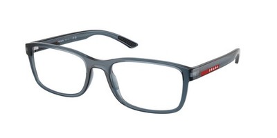 PRADA LINEA ROSSA PS 06RV CZH1O1 Transparent Azure Demo Lens 55mm Men Eyeglasses