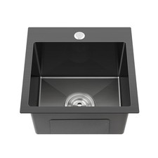 15 x 17 Inch Kitchen Bar Sink Drop In,304 Stainless Steel Handmade Single Bow...