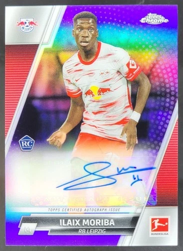 2021 Topps Chrome Bundesliga Ilaix Moriba Auto Purple Refractor /199 RC RH5