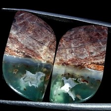 21.50Cts Natural Aqua Chalcedony Pair Fancy Cabochon Gemstone 14X26X3MM