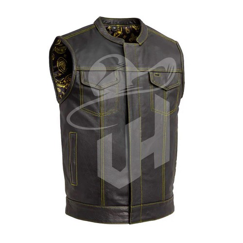 Anaaz Leather Motorbike Vests Men Biker Waistcoat Adventure Touring Vest Multi - Picture 38 of 42