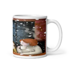Cozy Winter Moment Family Hot Cocoa Fireplace 11oz Ceramic Mug