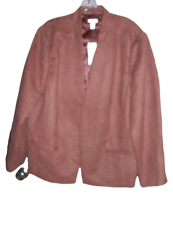 WOMENS CHICO'S FAUX SUEDE BLAZER JACKET MELLOW MAUVE SIZE 4 NWT - RETAIL $159