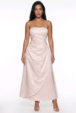 David Bridal  Pink Bridesmaid Gown A-line Side-Draped Dress 10